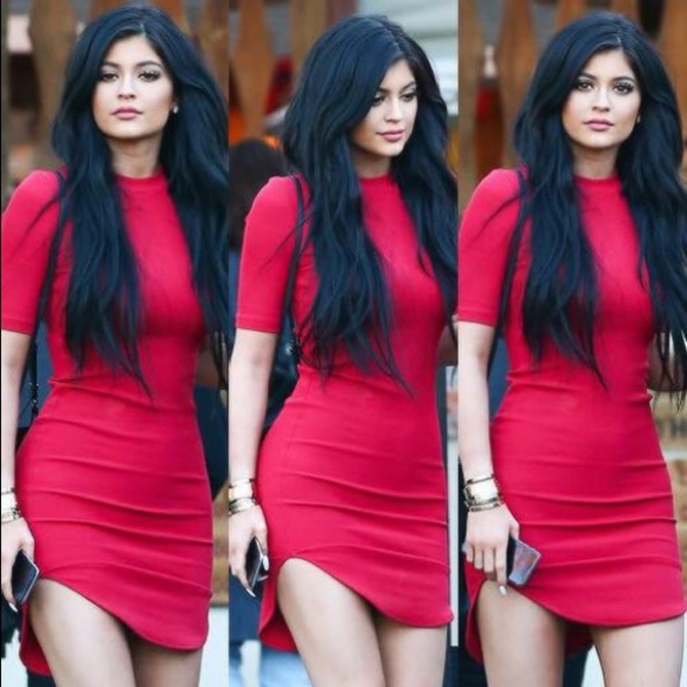 H&M Red Bodycon Short Sleeve Dress